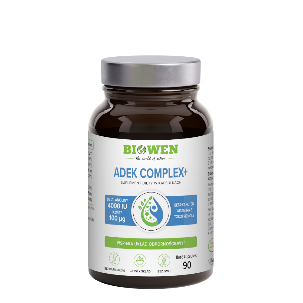 Witaminy ADEK Complex+ - 90 kapsułek Biowen