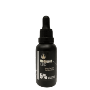 Medigold 5% 30 ml shoper Medigold złoty Olej CBD 5% 30 ml 1500 mg pełne spektrum Certyfikowany