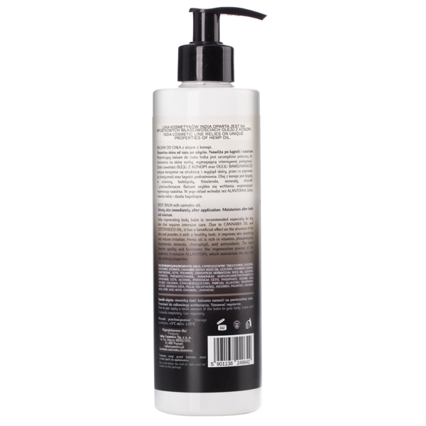 balsam_india_tył_trans Balsam do ciała z olejem z konopi INDIA 400ml