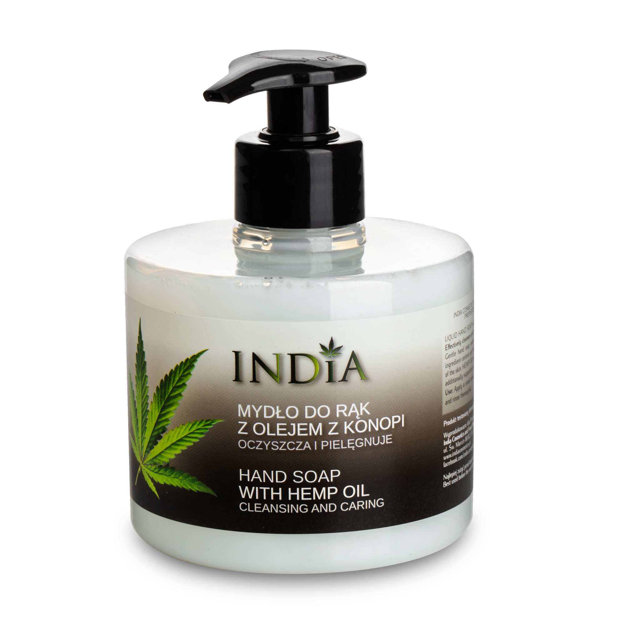 INDIA Cosmetics Mydło do rąk z olejem z konopi 300 ml INDIA — Inhaltsstoffe i ocena
