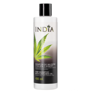 szampon_india_przód_trans Szampon do włosów z olejem z konopi INDIA 400 ml